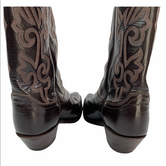 JUSTIN Mens Gabriel Cowboy Western Leather Boots Size 6.5 - Picture 9 of 15